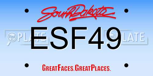 ESF49 South Dakota License Plate