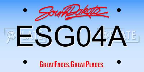 ESG04A South Dakota License Plate