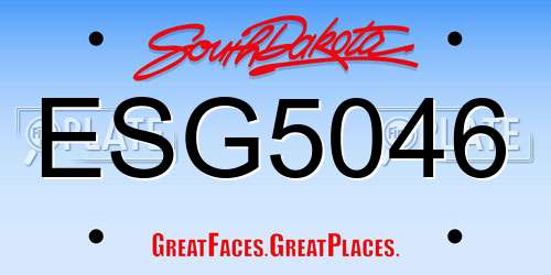 ESG5046 South Dakota License Plate
