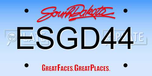 ESGD44 South Dakota License Plate