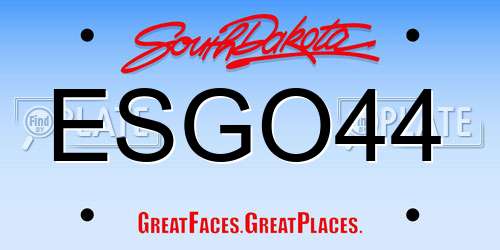 ESGO44 South Dakota License Plate