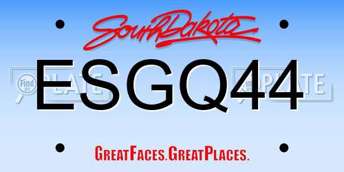 ESGQ44 South Dakota License Plate