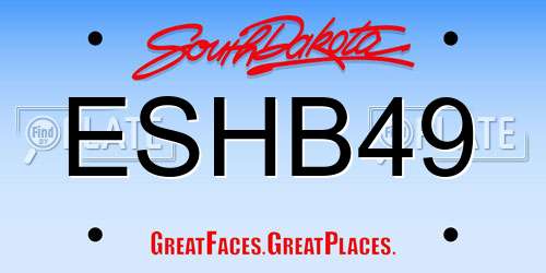 ESHB49 South Dakota License Plate