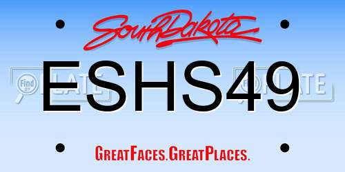 ESHS49 South Dakota License Plate