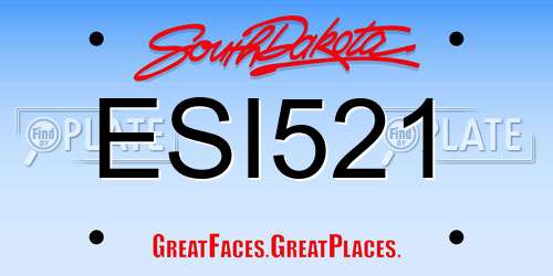 ESI521 South Dakota License Plate