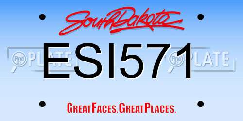 ESI571 South Dakota License Plate