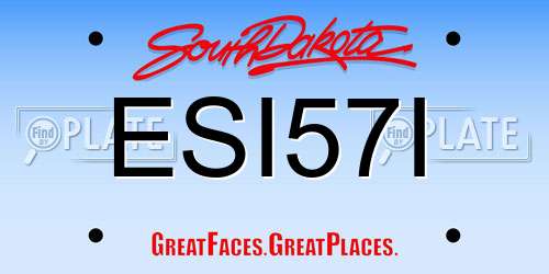 ESI57I South Dakota License Plate