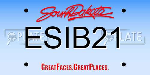 ESIB21 South Dakota License Plate