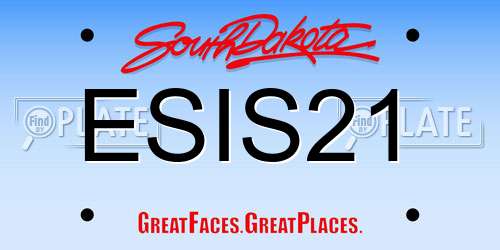 ESIS21 South Dakota License Plate