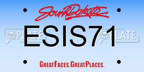 ESIS71 South Dakota License Plate