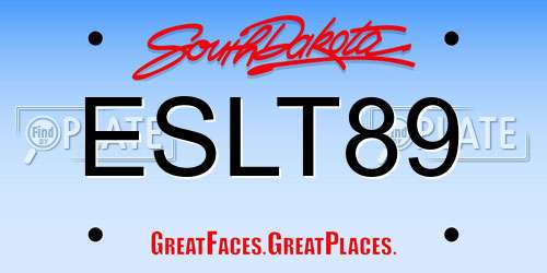 ESLT89 South Dakota License Plate