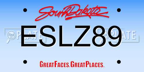 ESLZ89 South Dakota License Plate