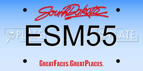 ESM55 South Dakota License Plate