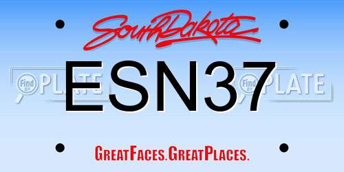 ESN37 South Dakota License Plate