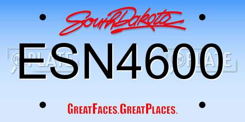 ESN4600 South Dakota License Plate