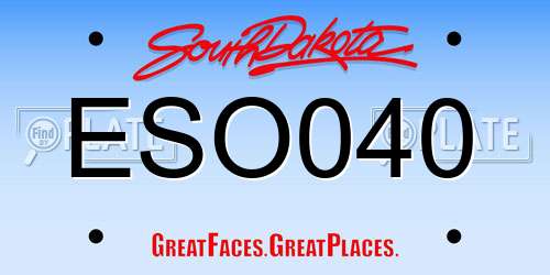 ESO040 South Dakota License Plate