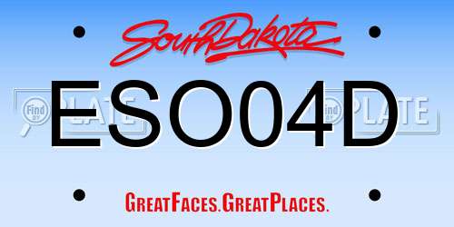 ESO04D South Dakota License Plate