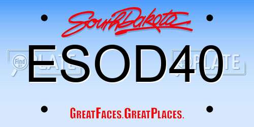 ESOD40 South Dakota License Plate