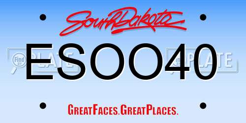 ESOO40 South Dakota License Plate