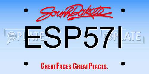 ESP57I South Dakota License Plate