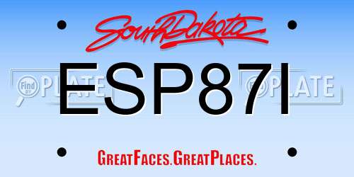 ESP87I South Dakota License Plate