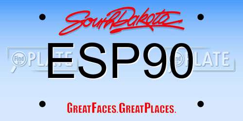 ESP90 South Dakota License Plate