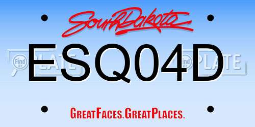 ESQ04D South Dakota License Plate