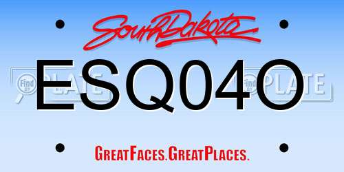 ESQ04O South Dakota License Plate