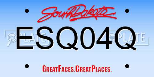ESQ04Q South Dakota License Plate