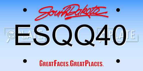 ESQQ40 South Dakota License Plate