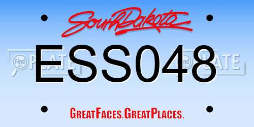 ESS048 South Dakota License Plate