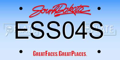 ESS04S South Dakota License Plate