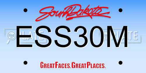 ESS30M South Dakota License Plate