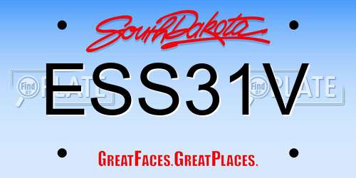 ESS31V South Dakota License Plate
