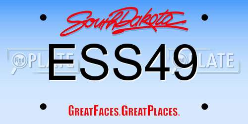 ESS49 South Dakota License Plate
