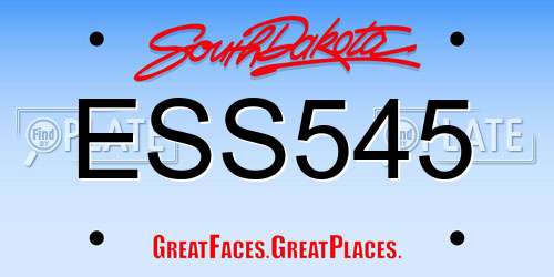 ESS545 South Dakota License Plate