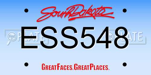 ESS548 South Dakota License Plate