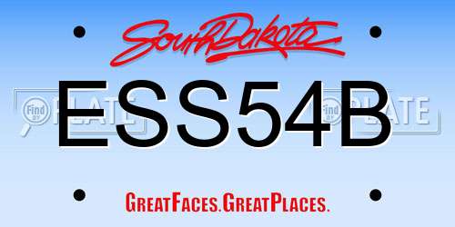 ESS54B South Dakota License Plate