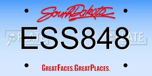 ESS848 South Dakota License Plate