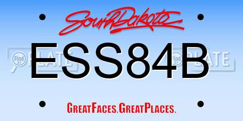 ESS84B South Dakota License Plate
