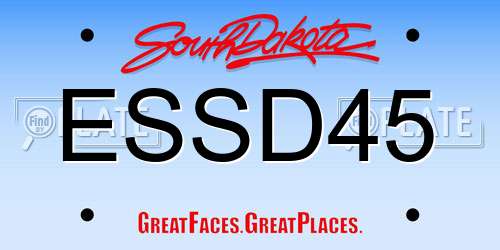ESSD45 South Dakota License Plate