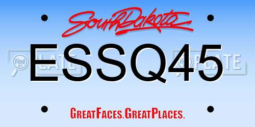 ESSQ45 South Dakota License Plate