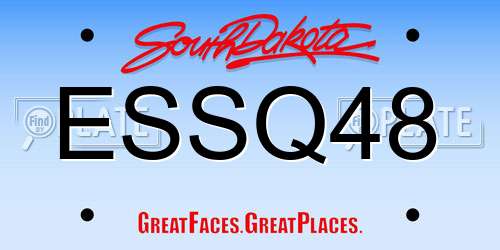 ESSQ48 South Dakota License Plate