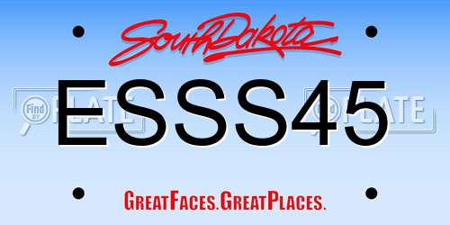 ESSS45 South Dakota License Plate