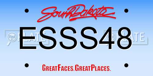 ESSS48 South Dakota License Plate