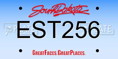 EST256 South Dakota License Plate