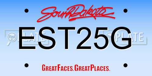 EST25G South Dakota License Plate