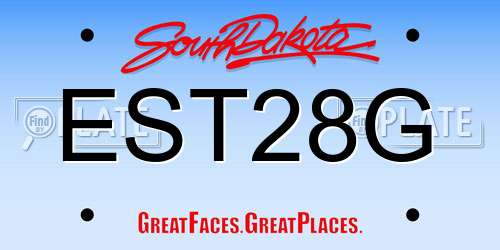 EST28G South Dakota License Plate