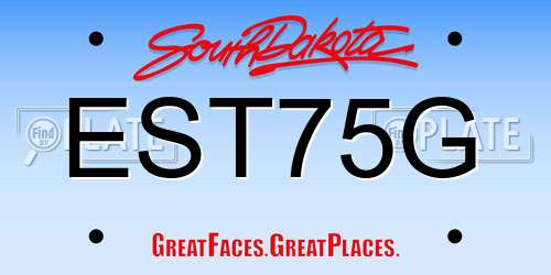 EST75G South Dakota License Plate