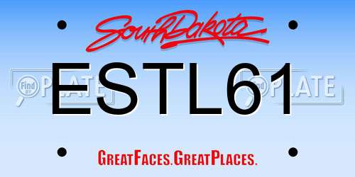 ESTL61 South Dakota License Plate